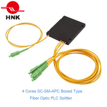 1: 4 Sc / APC Singlemode tipo de caja Fibra Óptica PLC Splitter